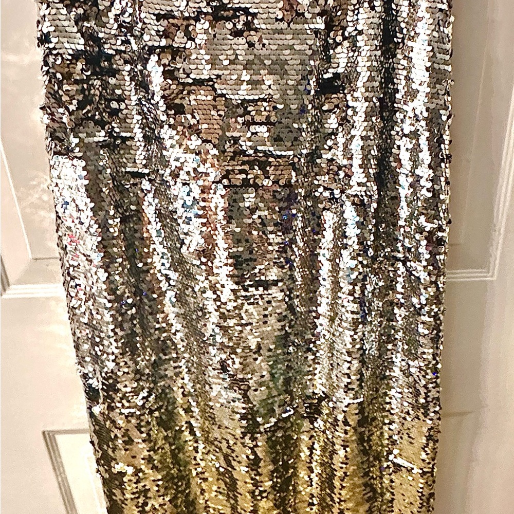 Anthropologie Skirt low rise Ombré Sequin Sz M NWT 37” L Natural waist is 29-30” - Picture 6 of 10